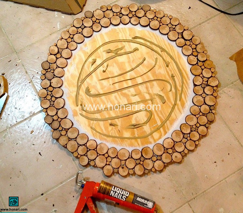 قاب آینه چوبی