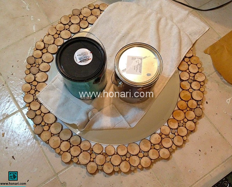 قاب آینه چوبی