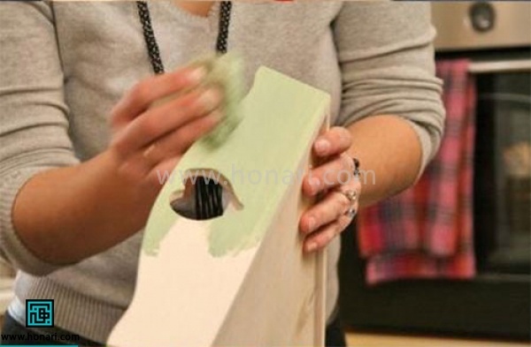 دکوپاژ روی سینی چوبی با ترانسفر