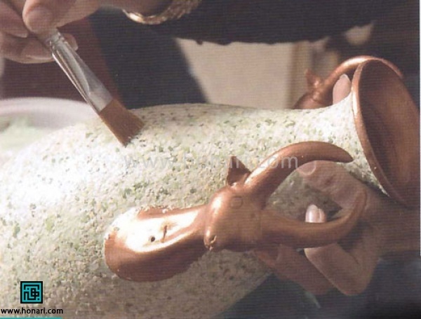 تزیین گلدان سفالی