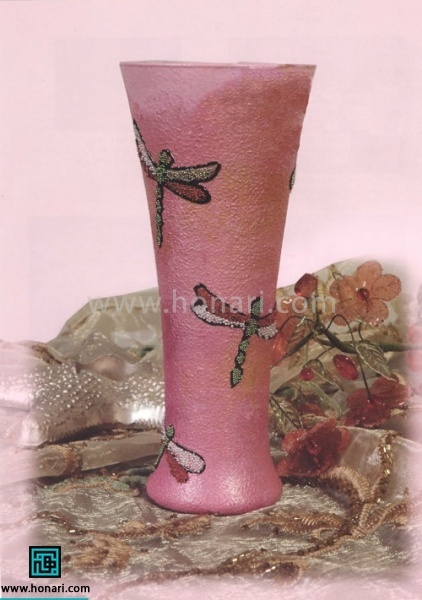 آموزش بیدسپر روی گلدان شیشه ای