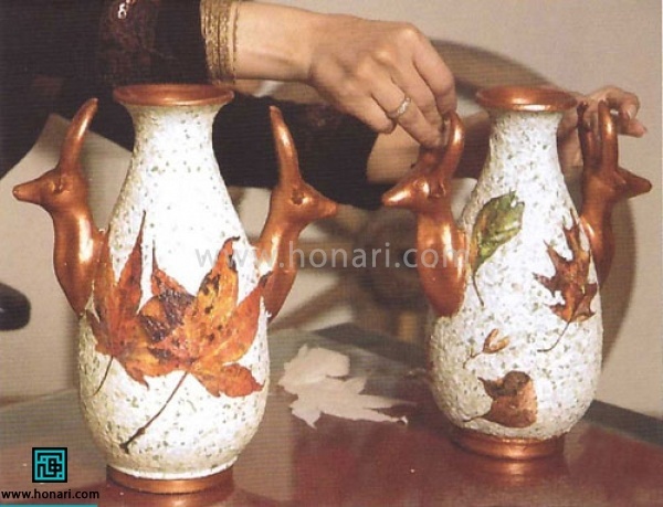 تزیین گلدان سفالی