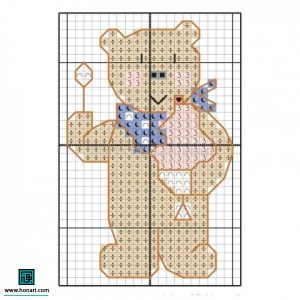 گلدوزی خرس با دست