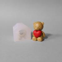 قالب سیلیکونی شمع خرس تدی قلبدار 3.5cm کد 6014