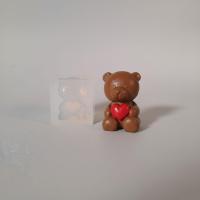 قالب سیلیکونی شمع خرس تدی قلبدار 2.5cm کد 6006
