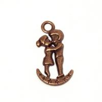 آویز زرد قلم طرح دختر و پسر 26mm