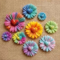 قالب سیلیکونی شمع گل بابونه قلبی
