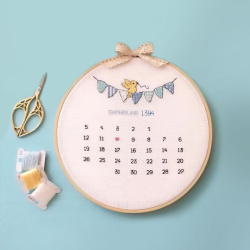 الگو شماره دوزی تقویم تولد نوزاد پسر سایز A3