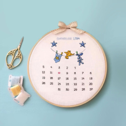 الگو شماره دوزی تقویم تولد نوزاد پسر سایز A3 