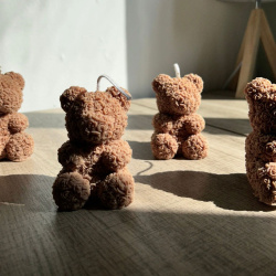 قالب  سیلیکونی شمع تدی گلدار سایز cm 6*9 