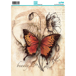 کاغذ دکوپاژ طرح پروانه سایز A4 کد 6276