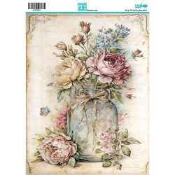 کاغذ دکوپاژ طرح شیشه گل سایز A4