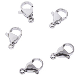 قفل طوطی استیل نقره ای 12 mm