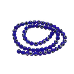 سنگ تزیینی کروی آبی طرح چشم نظر 4mm