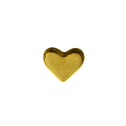 قاب برنجی طلایی قلب 19x17mm