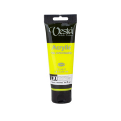 رنگ اکریلیک 75 میل زرد فلورسنت کد 110 وستا