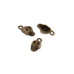 پلاک آویز طرح اسکلت زرد قلم 16*8 mm