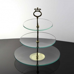 ظرف شیشه ای سه طبقه دایره ای کد 400