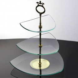 ظرف شیشه ای سه طبقه مثلث کد 416 سایز 27*27 cm