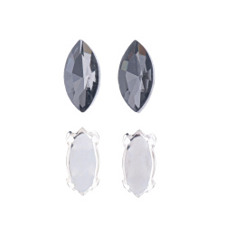 نگین مارکیز متوسط دودی سایز 18*9 mm