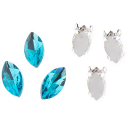 نگین مارکیز متوسط فیروزه ای 18*9 mm