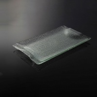 ظرف شیشه ای سینی دسته دار بزرگ مشجر