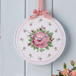 الگو شماره دوزی ساعت طرح گل رز سایز A3  