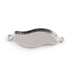 قاب دستبندی برنجی نقره ای طرح موج 14*32 mm 