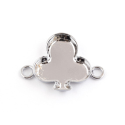 قاب دستبندی برنجی نقره ای طرح گل 22 mm 