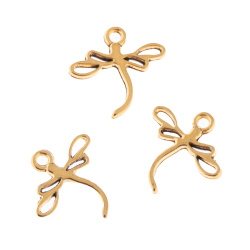 پلاک آویز طلایی سنجاقک سایز  mm 17