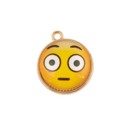 پلاک آویز رزینی طرح ایموجی 18 mm