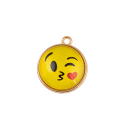 پلاک آویز رزینی طرح ایموجی 18 mm