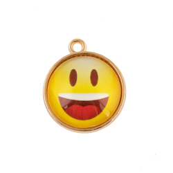 پلاک آویز رزینی طرح ایموجی 18 mm