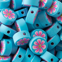 مهره فیمو گل آبی سایز 8کد 34
