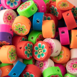 مهره فیمو گل مخلوط سایز 8کد 36