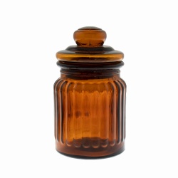 بانکه شیشه ای قهوه ای مدل صدف