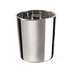 شات شمع نقره ای کروم آینه ای ارتفاع 8 قطر 7 سانتی متر