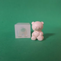 قالب سیلیکونی شمع خرس تدی قلبدار 2.5cm کد 6006