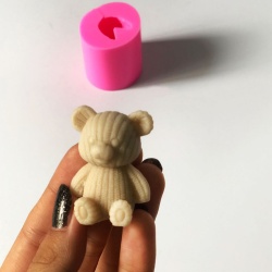 قالب سیلیکونی شمع خرس تدی طرح بافت 4cm کد 66
