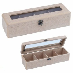 چوبی کد 358/2 جعبه تیبگ در شیشه ای 29.5x10x7cm