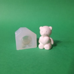 قالب سیلیکونی شمع خرس تدی قلبدار 3.5cm کد 6014
