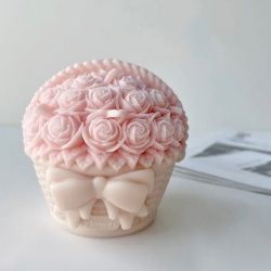 قالب سیلیکونی شمع سبد گل 8cm کد 500