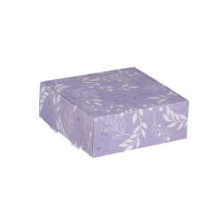 جعبه کیبوردی گلاسه طرح برگ بنفش سایز 15x13.5x5