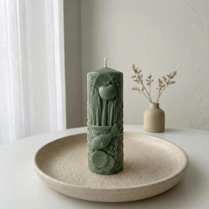 قالب سیلیکونی شمع استوانه ماهی و سکه 15cm