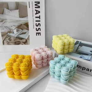 قالب شمع سیلیکونی وارداتی روبیک گل رز