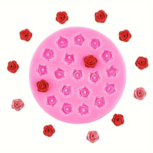 قالب شمع سیلیکونی وارداتی گل رز کوچک