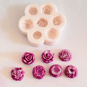 قالب شمع سیلیکونی گل ریز ژورنالی ۷ تایی