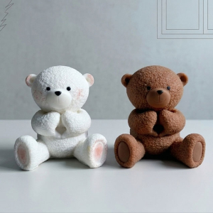 قالب سیلیکونی شمع تدی قلب نشان 6cm