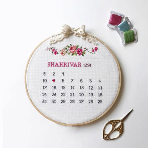 الگو شماره دوزی تقویم یاد بود سایز A3  