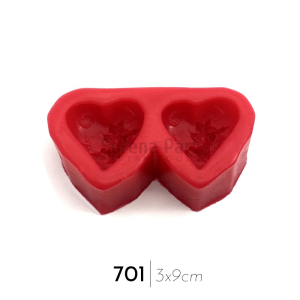 قالب شمع سازی سیلیکونی طرح قلب دوتایی کد m701